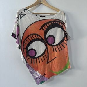 Custo Barcelona VTG Y2K Off Ahoulder Tee Sz S